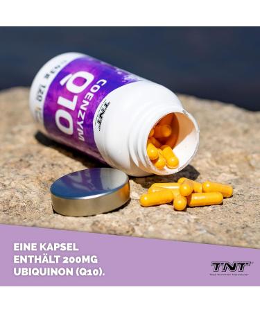 TNT Coenzyme Q10 200mg - Vegan High Dose Ubiquinone - 120 Capsules (4-Month Supply) | Laboratory Tested Dietary Supplement - Buy Online on GoSupps.com