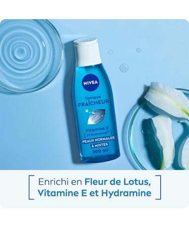 NIVEA Fresh Toner (1 x 200 ml) facial toner enriched with Lotus flower and Hydramine refreshing moisturizing facial cleanser for normal to combination skin - Buy Online on GoSupps.com
