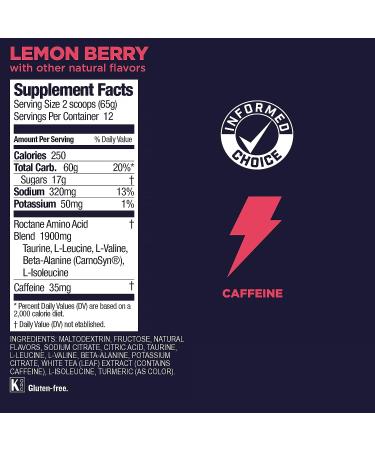GU Roctane Lemon Berry Energy Drink Mix 1.72 lb Canister - 12 Servings - Buy Online on GoSupps.com