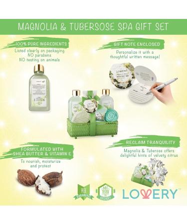 Home Spa Gift Basket - Magnolia & Tuberose Scent 7-Piece Bath & Body Set for Women & Men | Shower Gel Bubble Bath Bath Bomb & More - Perfect Gift - Buy Online on GoSupps.com