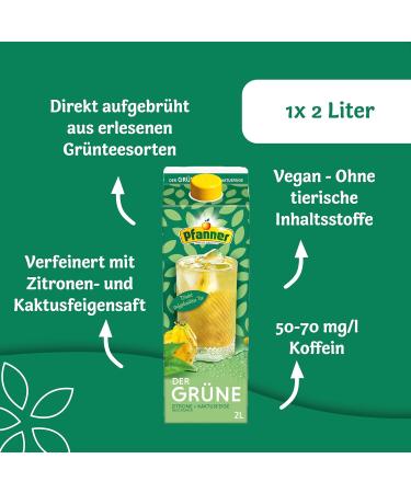 Pfanner Green Lemon Cactus Fig Tea - Refreshing Brewed Green Tea with Lemon & Cactus | 2L Bottle - International Shipping Available - Buy Online on GoSupps.com