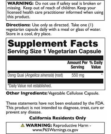 Thompson Dong Quai 550mg - 60 VegCaps | Premium Quality and Potency - Buy Online on GoSupps.com