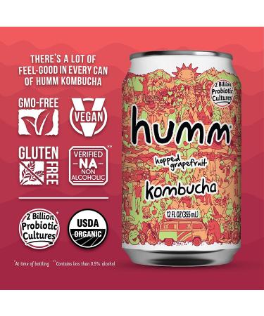 Humm Kombucha Hopical Paradise Variety Pack - 2 Billion Probiotics - Hopped Grapefruit, Coconut Lime, Pomegranate Lemonade - 12 Pack, 12 Fl Oz - Buy Online on GoSupps.com