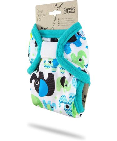 Buy Petit Lulu Newborn Overpants (2-6 kg) for Cloth Diapers - Velcro Baby Elephants (Blue) | International Shipping Available - Buy Online on GoSupps.com