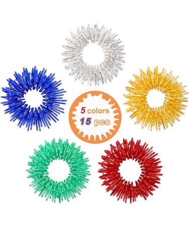 Redamancy 15 Pcs Acupressure Rings Sensory Rings Acupuncture Massage Rings Silent Stress Reducer for Stress Relief Anxiety Promoting Blood Circulation - Buy Online on GoSupps.com