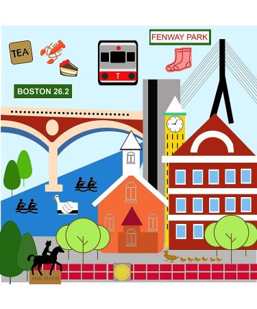Baby Jack & Co 8x8 Learning Lovey Boston Massachusetts Tag Toy for Babies - Crinkle & Safe - USA Cities & Shapes - BPA Free - Ideal Baby Gift - Buy Online on GoSupps.com