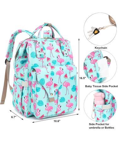 Mimfutu Baby Changing Backpack - Stylish Diaper Bag with Flamingo Design | International Shipping Available - Buy Online on GoSupps.com