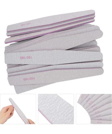 Nail Files 25 Pieces 100/180 Grit Double-Sided Polishing Tools for Acrylic Fake Nails with Sandpaper Surface Foam Layer and Plastic Back - Buy Online on GoSupps.com
