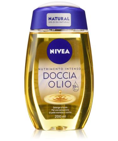 NIVEA Intense Nutrient Shower Oil Pack of 6 x 200 ml, Nourishing soap based on natural oils, shower cleanser for soft and nou