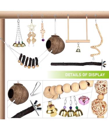 Buy Vegan 7-Piece Wooden Bird Toy Set - Multicolored Ladders & Accessories for Budgies Parrots and More | International Shipping - Buy Online on GoSupps.com
