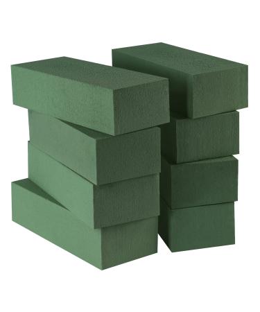 Mhonniwa 8PCS Wet Floral Foam Blocks Green Flower Foam Bricks Arrangement Supplies for Artificial or Fresh Flowers (8.5IN*2.4IN*3.5IN)