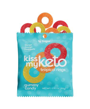Kiss My Keto Candy Tropical Rings 1-Pack - Low Carb (2g), Low Sugar (
