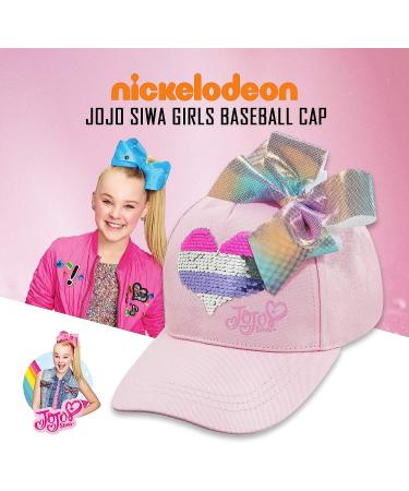 Nickelodeon JoJo Siwa Pink Baseball Cap Hat - Girls Age 4-8 Sequin Heart Design - Buy Online on GoSupps.com