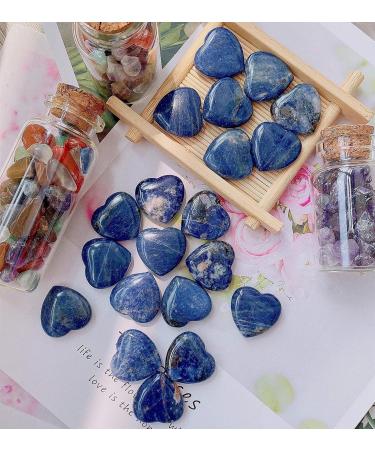 Xiannvxi 20pcs Blue Sodalite Heart Stones - Natural Gemstones for Reiki Healing & Meditation | Perfect Pocket Stones - Buy Online on GoSupps.com