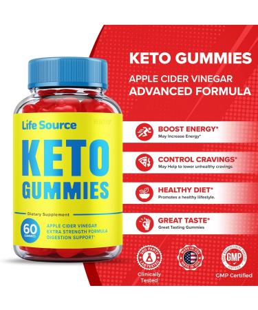 Life Source Keto Gummies with Apple Cider Vinegar - 1000mg Extra Strength (60 Gummies) - Buy Online on GoSupps.com