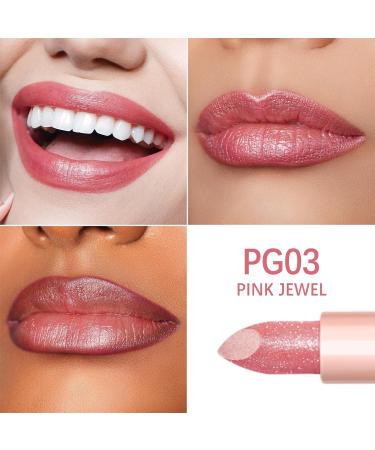 Oulac Moisturizing Pink Lipstick - Vegan Shimmer Lip Balm for Women | Hydrating & Lightweight Makeup - PG03 Pink Jewel - Buy Online on GoSupps.com