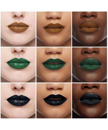 Buy Waterproof Goth Liquid Lipstick & Lip Liner Set | Dark Black Green Brown - Longlasting Matte Stain for Halloween Makeup & Cosplay - Buy Online on GoSupps.com
