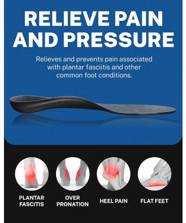 Walkhero Orthotic Insoles for Plantar Fasciitis Relief - High Arch Support Gray Men s 10-10.5 & Women s 12-12.5 - Buy Online on GoSupps.com