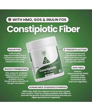 Layer Origin Constipiotic Prebiotic Fiber to Ease Bowel Movement and Support Regularity - 4.4 g Per Serving - HMO 2'FL, GOS, Inulin FOS - 30-Day Supply - Unflavored, No Taste, Dissolve Easily - Buy Online on GoSupps.com