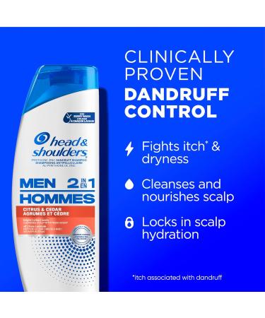 Head and Shoulders Mens 2 in 1 Dandruff Shampoo and Conditioner Anti-Dandruff Treatment Citrus & Cedar for Daily Use Paraben Free 370 mL (Packaging May Vary) Citrus + Cedar - Buy Online on GoSupps.com