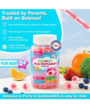 Kids Multivitamin Gummies with Omega-3 (DHA & EPA) + Organic Toddler Multivitamin Gummie 2 Pack - Buy Online on GoSupps.com