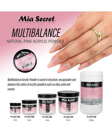 Mia Secret Multibalance Natural Pink Acrylic Nail Powder 8oz - Professional Grade Formula - Buy Online on GoSupps.com