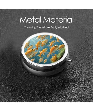 Fishing Lake Fishermen Printed Mini Round Pill Box | 3 Compartment Medicine Organizer | Travel Pill Case for Home & Office - Buy Online on GoSupps.com