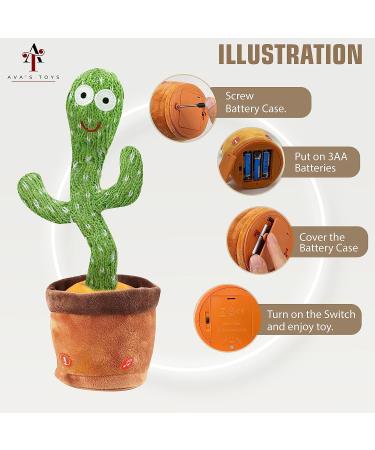 Ava's Toys Talking Cactus - Singing, Dancing, Voice Recording Plush Toy for Kids | Interactive Learning Toy for Boys and Girls - Buy Online on GoSupps.com