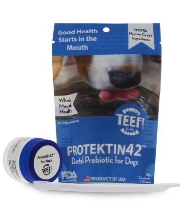 TEEF! Daily Dental Care  Natural Dog Dental Water Additive  Award Winning Protektin42 Formula, Tartar and Plaque Remover  No Brushing, Add to Water Bowl for Healthier Gums 30 Day Supply