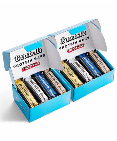 Barebells Protein Bars Variety Pack - 12 Count Pack of 2 - Protein Snacks with 20g of High Protein - Chocolate Protein Bar with 1g of Total Sugars - Perfect on The Go Protein Snack & Breakfast Bars