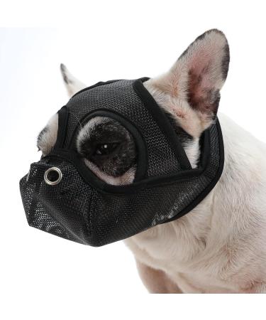 ranzivoo Dog Muzzle Breathable Mesh for Short Snout Dogs Biting Barking Small Black - Buy Online on GoSupps.com