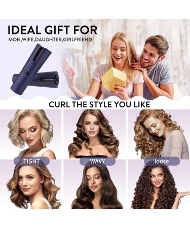Buy Cordless Auto Hair Curler - Portable Rotating Curling Iron Fast Heating 3 Temps Rechargeable Barrel for Perfect Waves (Blue) - International Shipping Available - Buy Online on GoSupps.com