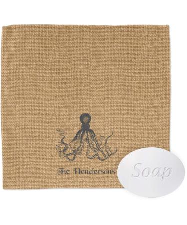YouCustomizeIt Personalized Octopus & Burlap Print Washcloth