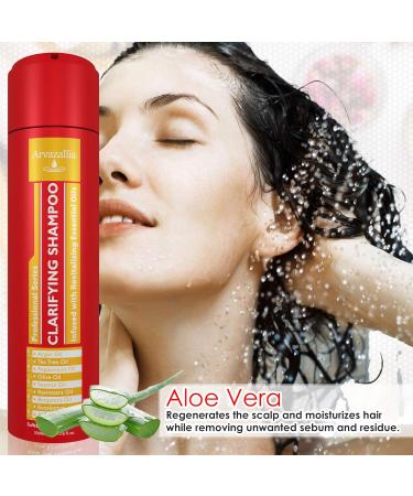 Arvazallia Clarifying Shampoo - Professional Anti-Residue Cleanser with Argan Tea Tree Peppermint & Essential Oils - Shop Internationally - Buy Online on GoSupps.com