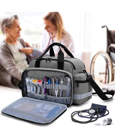 Trunab Grey Medical Supplies Bag with Handle and Shoulder Strap - Ideal for Home Health Care, Hospice Visits, Travel, and Emergencies - Bag Only - Buy Online on GoSupps.com