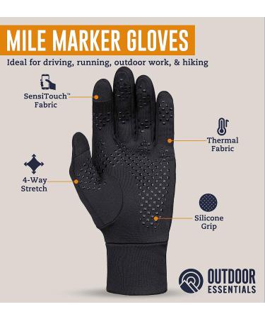 Touch Screen Running Gloves - Thermal Winter Glove Liners for Men & Women - Smartphone Compatible for Texting, Cycling, Driving - Medium/Large - Buy Online on GoSupps.com