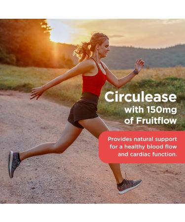 Healthspan Circulease with 150mg of Fruitflow (1 month supply) | Natural support for a healthy blood flow & cardiac function | Maintain Blood Pressure & support normal red blood cell formation | Vegan - Buy Online on GoSupps.com