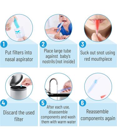 Baby Nasal Aspirator with 3 Extra Filters: Nose Cleaner & Booger Remover for Infants - Buy Online on GoSupps.com