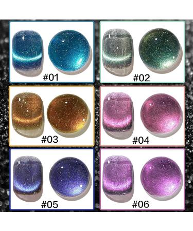 AHAMIOU Crystal Cat Eye Gel Polish Kit - 9D Holographic Magnetic Cats Eyes Nail Polish Set - Buy Online on GoSupps.com