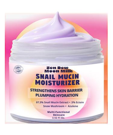 Moon Milk Snail Mucin Moisturizer Gel Cream (3.52 oz) Korean Snail Mucin Serum Cream that Replenishes Moisture & Leaves Skin Brighter Plumper Soothed & Smooth 3.52 Fl Oz (Pack of 1)