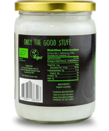Organic Extra Virgin Coconut Oil 500ml Raw Pure Cold-Pressed Vegan GM-Free Gluten-Free Coconut Oil for Hair Coconut Oil for Skin Unrefined - Buy Online on GoSupps.com
