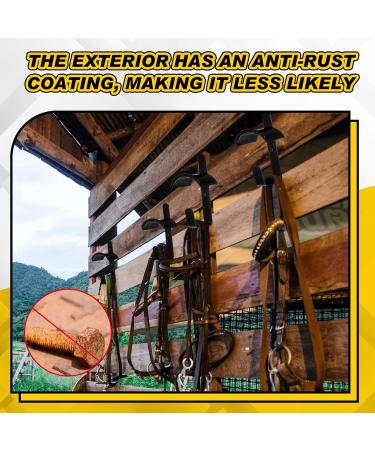 Hicarer 2 Black Horse Bridles with Hooks & Bracket - Stable Storage Solution for Racing & Daily Needs - Buy Online on GoSupps.com