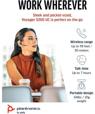 Plantronics Poly Voyager 5200 UC Wireless Headset & Charging Case - Bluetooth Headset with Noise-Canceling Mic - Amazon Exclusive - Buy Online on GoSupps.com