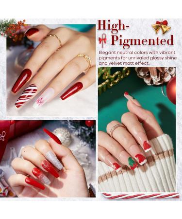 Modelones Red Gel Nail Polish Set - 6 Colors Wine Red Glitter Cat Eye Nail Polish Kit - Classic Sparkle Soak Off LED Gel - Holiday Manicure DIY Home Gift - LAST CHRISTMAS 7ml - Buy Online on GoSupps.com