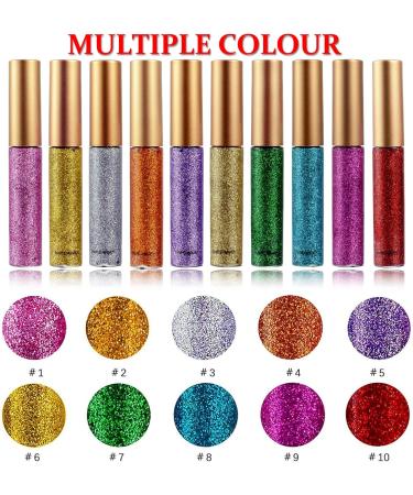 1 Pcs Glitter Eyeliner Liquid eyeliner set Metallic Shimmer Colored Eyeliners Long Lasting Waterproof Glitter Eyeshadow Sparkling Eyeliner Makeup #08 8# - Buy Online on GoSupps.com