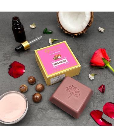 Luxury Natural Handmade Shea Butter Soap Bar | Paraben & Sulphate Free | Moisturizing & Cleansing | Essential Oils | 115g | International Shipping Available - Buy Online on GoSupps.com