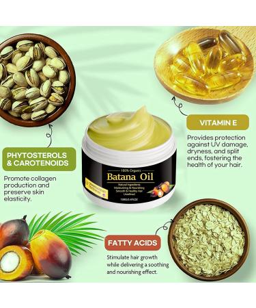 Raw Batana Oil for Hair Growth | 100% Natural & Organic | Prevents Hair Loss & Repairs Damaged Hair | 3.4 OZ - Dr. Sebi's Formula - Buy Online on GoSupps.com