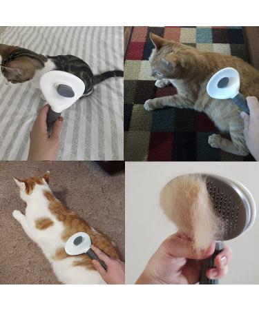 Self-Cleaning Cat Grooming Brush for Shedding - Pets Slicker Brushes for Dogs - Removes Loose Undercoat Mats and Tangled Hair - Pet Massage Tool in Gray - Buy Online on GoSupps.com