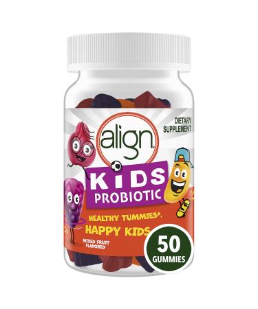 Align Kids Probiotic, Digestive Health for Kids, Prebiotic + Probiotic, Mixed Fruit Flavor, Less than 1 Gram of Sugar per Gummy, 50 Gummies