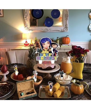 37pcs Coraline Cake Decorations with 1pcs Halloween Cake Topper 36pcs Cute Cupcake Toppers for Girls Birthday Party Decorations - Buy Online on GoSupps.com
